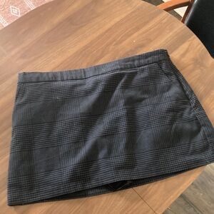 Classic Black Plaid Skirt